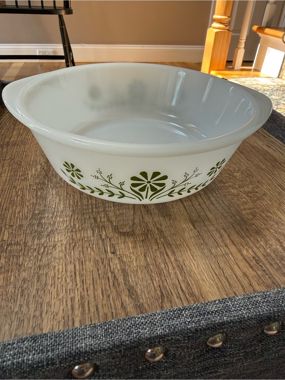 Vintage Glasbake | Green Crazy Daisy Casserole Dish | 2 QT J514 Made in USA